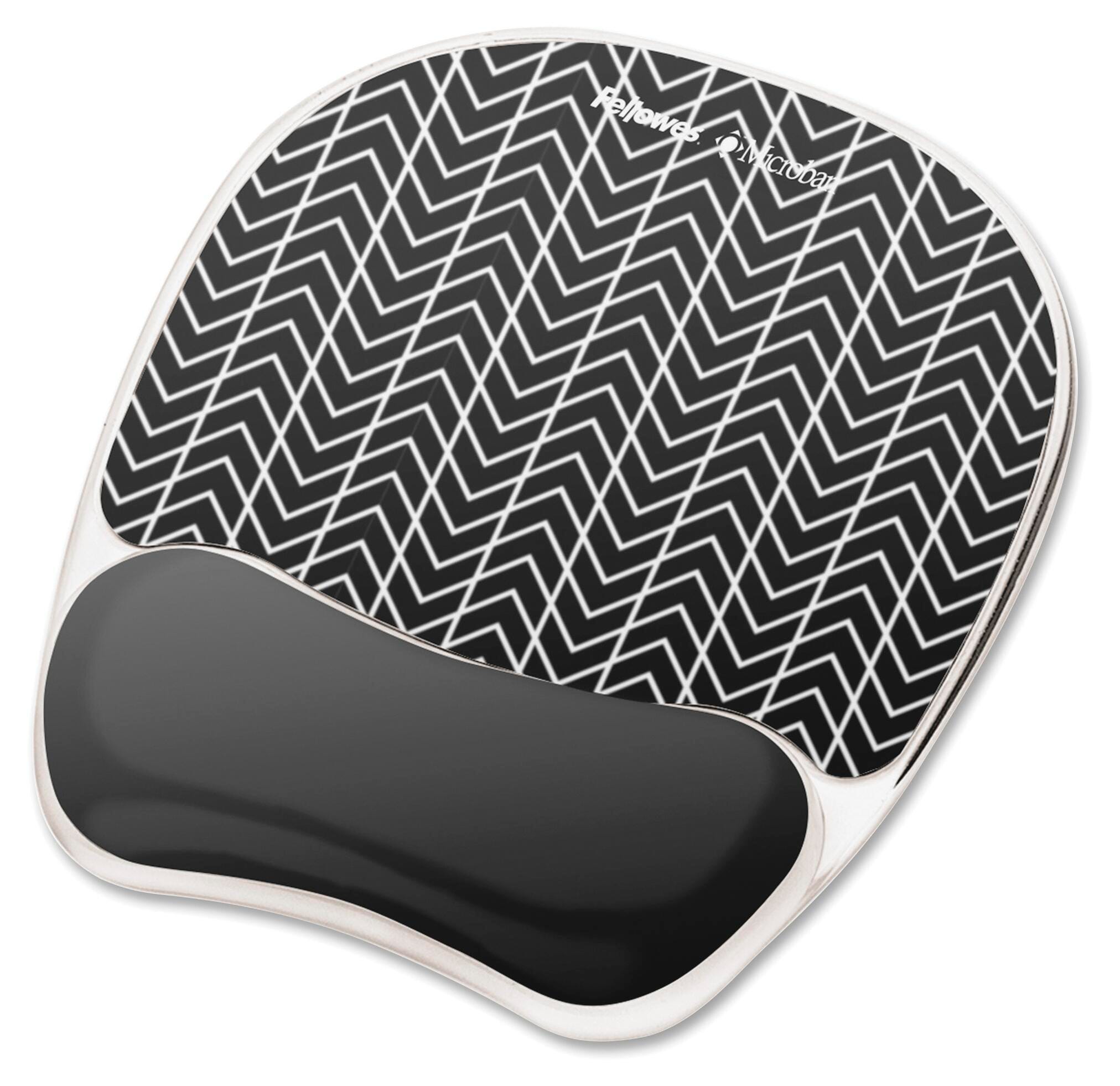 Fellowes PlushTouch Photo Mouse Pad/Wrist Rest, Black/White, Item Number 1572094